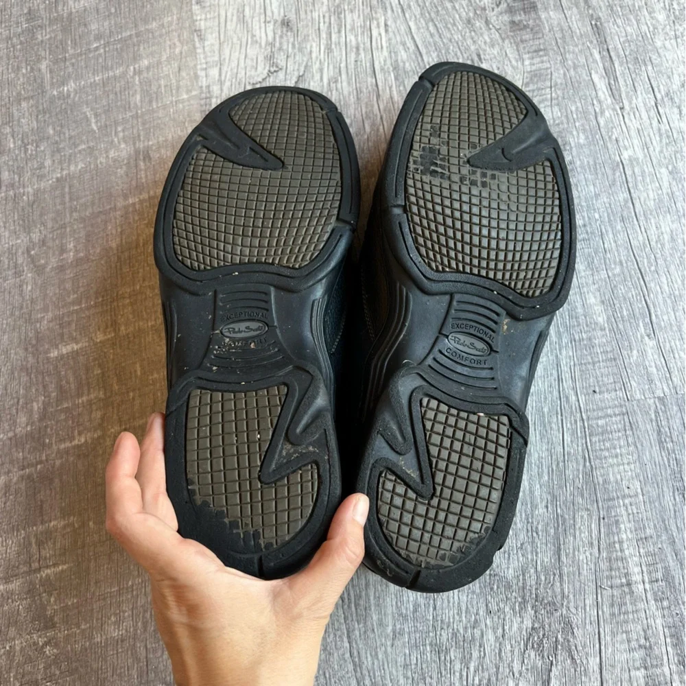 Paolo Sesto casual black leather loafers shoes size 13